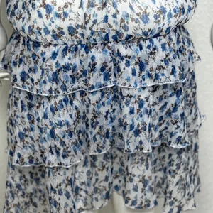Majorelle Emelia Midi Blue Floral Zip CutOut Lined Strapless Dress Size XS K-54 thumbnail 6