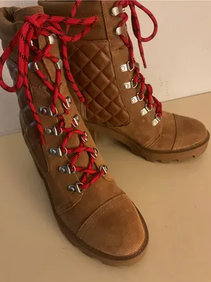 Nine West women platform Brown Suede leather Combat unite Boots US 8 thumbnail 9