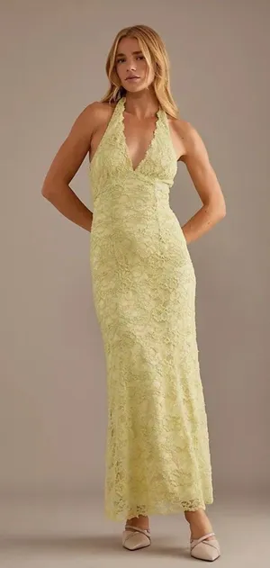 Anthropologie Bardot Evana Lace Halter Midi Dress thumbnail 1