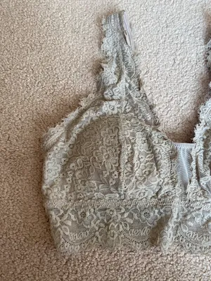 Aerie Beige Lace Padded Plunge Bralette thumbnail 3