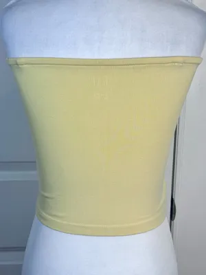 GAP Petite Tube Top S Butter Yellow Strapless Cotton Y2K Bandeau Cropped Stretch thumbnail 3