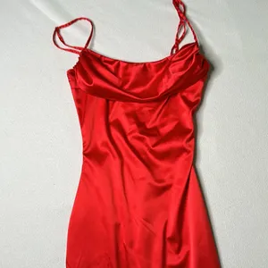 Oh Polly Red Satin Bodycon Mini Dress thumbnail 4