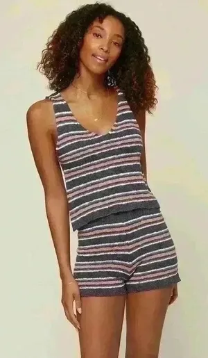 O'Neill | NWT Women's Blue Pink White Montauk Surf Stripe Flowy Sweater‎ Tank, M thumbnail 1