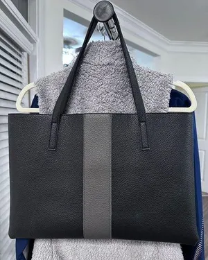 Vince Camuto Luck Tote in Black with Grey Stripe thumbnail 1