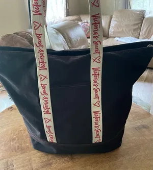 Victoria’s Secret Canvas Tote Bag Logo Straps thumbnail 1