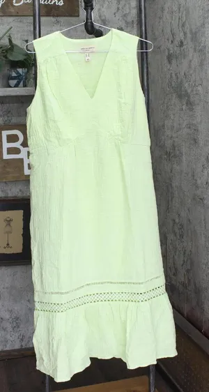 Isaac Mizrahi Live! Bridgehampton Gauze Sleeveless Dress Tranquil Green PM thumbnail 1