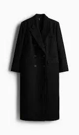 H&M Trench Coat Black Long thumbnail 1