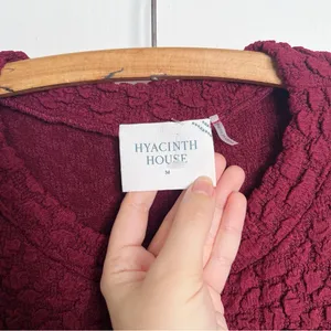 Hyacinth House • Tuckernuck Maroon Textured Madison Maxi Dress midi stretch knit thumbnail 6