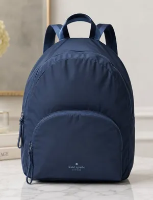 Kate Spade Packable Foldable Travel Backpack Pouch Navy NWT thumbnail 1