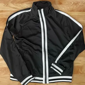 Champion Black and White Zip Up Track Jacket Women’s Medium thumbnail 1