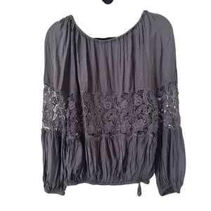 FREE PEOPLE Gotta‎ Love It Peasant Top Navy XS thumbnail 3