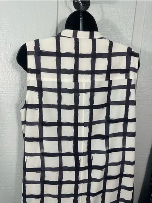 Crosby Black and White Button Down Dress Size Large EUC thumbnail 13