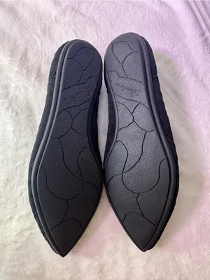 Skechers Black Knit Memory Foam Pointed Ballet Flat with Bow thumbnail 7