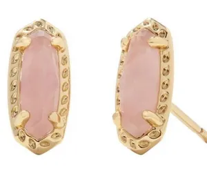 Kendra Scott Pink Stone Oval Stud Earrings New thumbnail 1