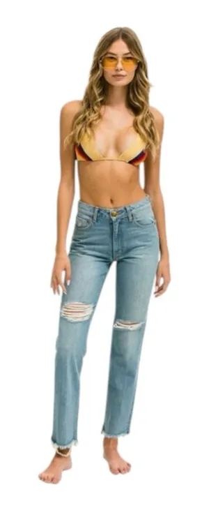 Aviator Nation Canyon Crop Jeans Mid Rise Vintage‎ Medium Wash Distressed 30 thumbnail 1