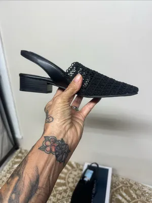 Karen Scott Black Crochet Slingback Flats thumbnail 2