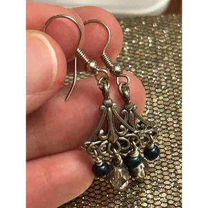 Earrings silver plated 1 pair h60 3.24g thumbnail 2