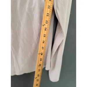 Yogalicious Heavenly Rib Kathleen Long Sleeve Top Beige Ribbed Shelf Bra Large thumbnail 7