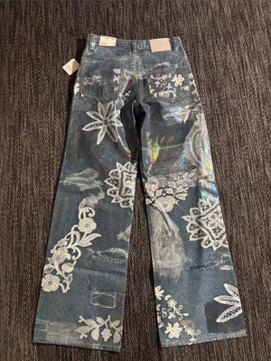 We The Free Free People High Rise Tinsley Printed Illusions Jeans Size 24 NWT thumbnail 2