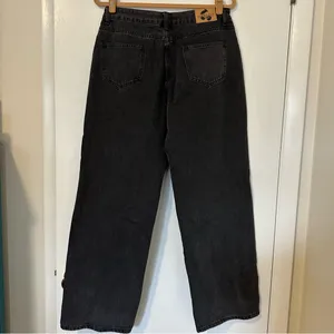 White Fox Bring The Style Low Rise Wide Leg Jeans Black Acid Wash Medium New thumbnail 11