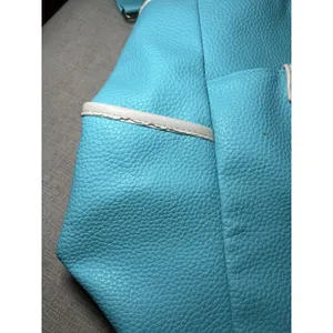 Nicole Miller Tote Bag Womens Large Turquoise PVC Shoulder Travel Zip Studded thumbnail 14