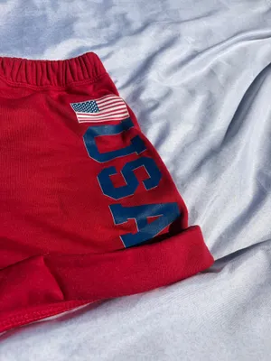 Modern lux red USA shorts  thumbnail 3