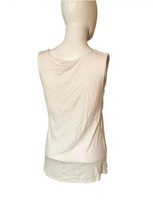 Sleeveless V-Neck Tie-Front Tank Top - Cream thumbnail 4
