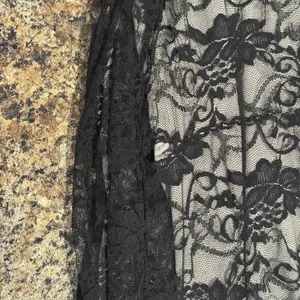 Dress Floral Lace Whimsigoth Witchy Bell Sleeve Ruffle Tiered Black Gray Medium‎ thumbnail 6