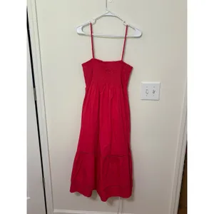 Tuckernuck o.p.t. Smocked‎ Midi Dress Tiered Sundress Casual Summer Pink Size S thumbnail 4