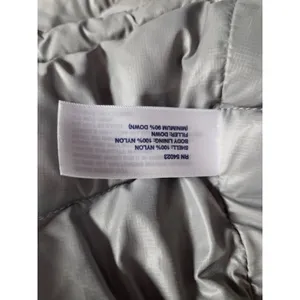 Gap Women's Small Gray down-filled full zip + snap mock-neck puffer jacket thumbnail 3