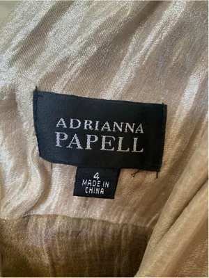 Adrianna Papell Metallic Colorblock Cocktail Party Dress Quiet Luxury Parisian 4 thumbnail 4