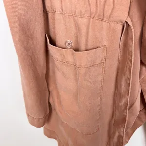 NEW Max Jeans Lightweight Belted Shawl Collar Jacket M Light Almond Tan thumbnail 4