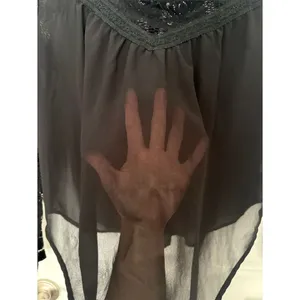 Lush Black Lace Yoke Long Sleeve Blouse thumbnail 3