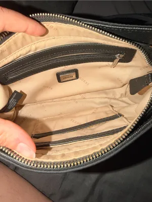 GUESS Black Nylon Shoulder Bag with Logo Plaque thumbnail 2