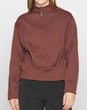 ATHLETA Altitude Polartec Half Zip‎ Sweatshirt Rust Size S Small thumbnail 1