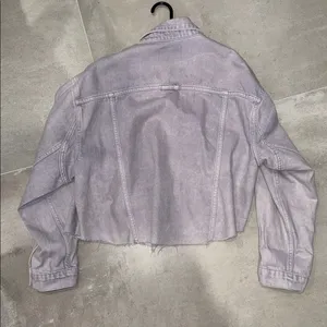 Free People Lavender Frayed Edge Denim Jacket (small) thumbnail 5