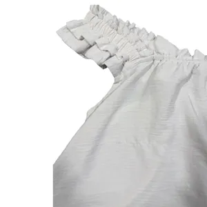 Ruffle Strap Tank Top Womens Large White Sleeveless Square Neck Flowy Blouse thumbnail 6