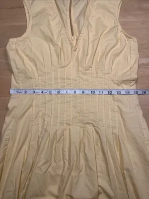 Maeve The Hailey Sleeveless V-Neck Pintuck Midi Dress Sz M thumbnail 8