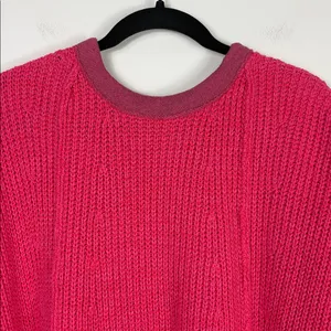 Free People Take Me Over Sweater Women's Size Medium Large Pink Chunky Oversized thumbnail 9