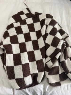 Checker sweater Brown Size M thumbnail 1