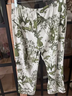 The Cat’s Pajamas Woodside Pima Knit Capri pants modal deer toile owl forest thumbnail 4