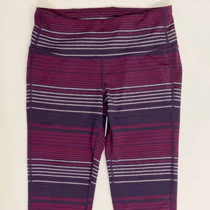 Athleta Womens‎ High Rise Striped Leggings Purple Burgundy Grey Small 349333-01 thumbnail 5