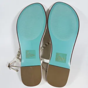 Betsey Johnson Size-6.5 Women Flat Sandals‎ Gal Pearl Strap White thumbnail 8