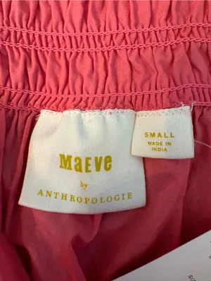 Maeve Anthropologie Puff-Sleeve Smocked Blouse Womens S Pink NWT thumbnail 8