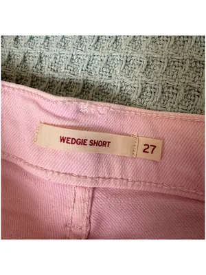 Levis Cuffed Wedgie Shorts Womens 27 Pink Denim Jean Button Fly High Waist Boho thumbnail 4