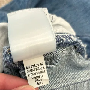 Gap Denim Cheeky Straight High Rise Button Fly Medium Wash Jeans thumbnail 10