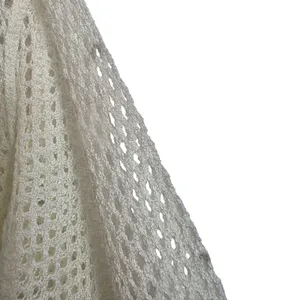 POL White Mesh Star Crochet Hoodie with Blue and Orange Accents thumbnail 5