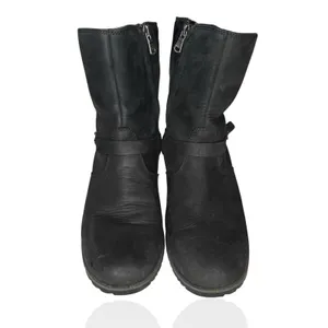 Teva 9.5 De La Vina Dos Black Leather Suede Waterproof Zip Up Buckle Boots‎ thumbnail 5