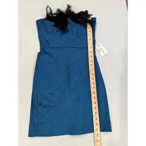 NEW Vintage Teeze Me Mini Dress XS/S* Turquoise Strapless Feathers Party Hoco thumbnail 3