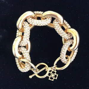Ann Taylor Golden Crystal Pave Bracelet NWOT thumbnail 1